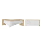Conjunto Mesa Executiva E Balcão Wycombe Carvalho Branco