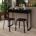 Conjunto Mesa Extensível 2 Banquetas Preto