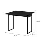 Conjunto Mesa Extensível 2 Banquetas Preto