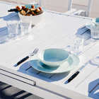 Conjunto de Mesa Extensível 8 Cadeiras 76x100x180/240cm Alumínio Branco Odyssea II Naterial