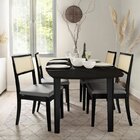 Conjunto Mesa Extensível Oval 4 Cadeira Madeira Maciça Encost