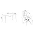 Conjunto Mesa Finlândia 120x73,5cm Tampo Mdf Com 4 Cadeiras E