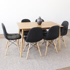 Conjunto Mesa Finlândia 120x73,5cm Tampo Mdf Com 6 Cadeiras E