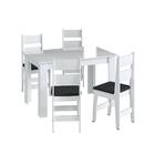 Conjunto Mesa Fixa 4 Cadeiras Mdf Milano Preto Móveis Canção