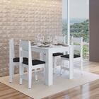 Conjunto Mesa Fixa 4 Cadeiras Mdf Milano Preto Móveis Canção