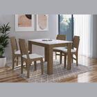 Conjunto Mesa Fixa Com 4 Cadeiras Mdf Ameixa Negra E Branco