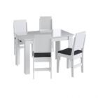 Conjunto Mesa Fixa Com 4 Cadeiras Mdf Branco E Preto Lilies