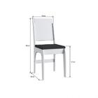 Conjunto Mesa Fixa Com 4 Cadeiras Mdf Branco E Preto Lilies