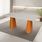 Conjunto Mesa Fortaleza Com 6 Cadeiras Madeira E Estofada Ímo