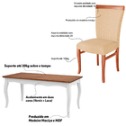 Conjunto Mesa Gallia 200cm Com 6 Cadeiras Orfeu Poliéster Bra