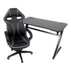 Conjunto Mesa Gamer Pelegrin Pel-002p Preta E Cadeira Gamer P