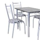 Conjunto Mesa Genebra 4 Cadeiras Lisboa Bco Prata/bco Floral