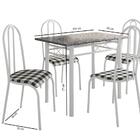 Conjunto Mesa Genebra Com 4 Cadeiras Alicante Branco/xadrez
