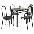 Conjunto Mesa Genebra Com 4 Cadeiras Alicante Fabone Preto  C