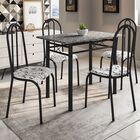 Conjunto Mesa Genebra Com 4 Cadeiras Alicante Fabone Preto Fo