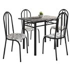 Conjunto Mesa Genebra Com 4 Cadeiras Alicante Fabone Preto Fo