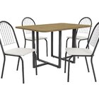 Conjunto Mesa Geneva 4 Cadeiras Noruega Preto/nogueira/branco