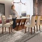 Conjunto Mesa Genova Tampo Slim Vidro Plus 6 Cadeiras Napoles