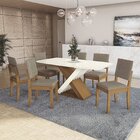 Conjunto Mesa Graviola Com 6 Cadeiras Canela/fendi