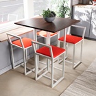 Conjunto Mesa Imbuia 4 Cadeiras Pequena Estofado Industrial W