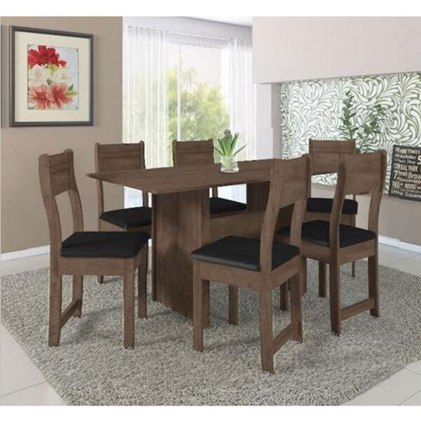 Conjunto Mesa Indekes E 6 Cadeiras Topázio 9982.1