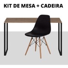 Conjunto Mesa Industrial + Cadeira Eiffel Para Kitnet