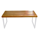 Conjunto Mesa Industrial Bernardo 1,30m Ferragem Branca Com B