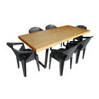 Conjunto Mesa Industrial Lanna 2,00 Ferragem Preta Com 6 Cade