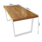 Conjunto Mesa Industrial Lanna 2,50m Ferragem Branca Com 2 Ba