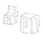 Conjunto Mesa Infantil 2 Cadeiras Mdf Helena Branco Azul