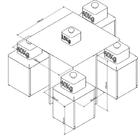 Conjunto Mesa Infantil C/ 4 Banquetas Funny Branco/azul/amare