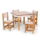 Conjunto Mesa Infantil Gabi 60x60cm Com 4 Cadeiras Manu - Rosa
