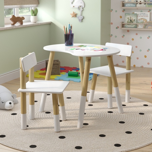 Conjunto Mesa Infantil Orgânica 60cm Com 2 Cadeiras - Rede Mó
