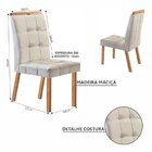 Conjunto Mesa Isis 1100x800cm Com 4 Cadeiras Madeira Maciça E