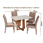 Conjunto Mesa Itália Com 4 Cadeiras Madeira Maciça E Estofada