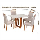 Conjunto Mesa Itália Com 4 Cadeiras Madeira Maciça, Estofada