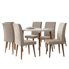 Conjunto Mesa Jade 1,70 com 6 Cadeiras - White/Suege Bege