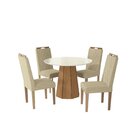 Conjunto Mesa Jade Com 4 Cadeiras 105cm X 80cm X 105cm Euca/
