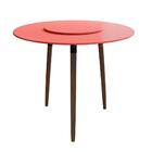 Conjunto Mesa Jantar 110 Cm 4 Banquetas Marrons Living Coral