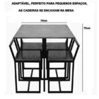 Conjunto Mesa Jantar 4 Cadeiras Compacta De Madeira Branca