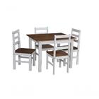 Conjunto Mesa Jantar + 4 Cadeiras Em Madeira Maciça