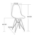 Conjunto Mesa Jantar Eames Redonda Preta 90cm Com 4 Cadeira B
