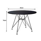 Conjunto Mesa Jantar Eames Redonda Preta 90cm Com 4 Cadeira B