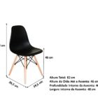 Conjunto Mesa Jantar Eiffel 80cm Preta + 4 Cadeiras Charles E