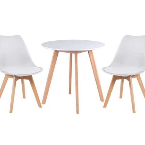 Conjunto Mesa Jantar Leda 80cm Branca + 2 Cadeiras Leda - Bra