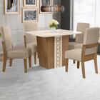 Conjunto Mesa Jantar Mdf 110x84 Cm 4 Cadeiras 110312 Celmo