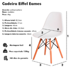 Conjunto Mesa Jantar Quadrada Eiffel 80cm Branco Mdf + 4 Cade