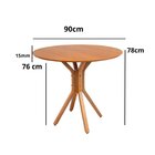 Conjunto Mesa Jantar Redonda 4 Cadeiras 90cm Madeira Maciça N
