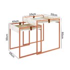 Conjunto Mesa Lateral Columbia 55cm X 45cm X 60cm Volakas