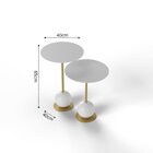 Conjunto Mesa Lateral De Canto Milão 40x40x60cm Branco